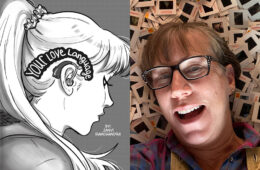 由Janvi Ramchandra绘制的一幅漫画的照片汇编，一个女人戴着助听器，上面写着“你的爱的语言”，还有一张弗吉尼亚莫里森躺在电影幻灯片上的照片