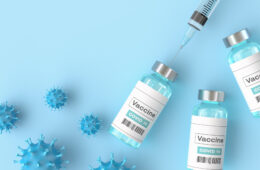 冠状病毒疫苗的3d插图。新冠病毒疫苗接种。