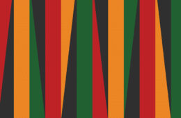 红色，黄色，绿色和黑色的垂直带的插图